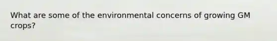 What are some of the environmental concerns of growing GM crops?