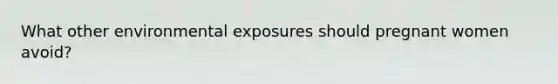 What other environmental exposures should pregnant women avoid?