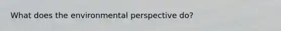 What does the environmental perspective do?