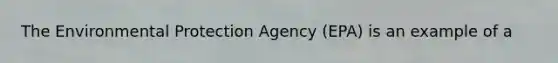 The Environmental Protection Agency (EPA) is an example of a