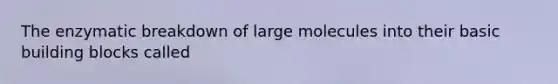 The enzymatic breakdown of large molecules into their basic building blocks called