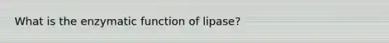 What is the enzymatic function of lipase?