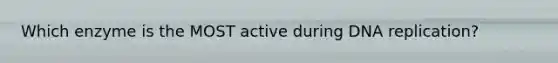 Which enzyme is the MOST active during <a href='https://www.questionai.com/knowledge/kofV2VQU2J-dna-replication' class='anchor-knowledge'>dna replication</a>?