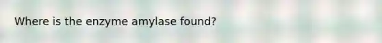 Where is the enzyme amylase found?