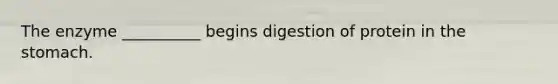 The enzyme __________ begins digestion of protein in the stomach.