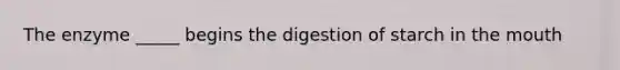 The enzyme _____ begins the digestion of starch in the mouth