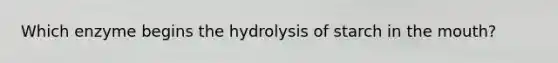 Which enzyme begins the hydrolysis of starch in the mouth?