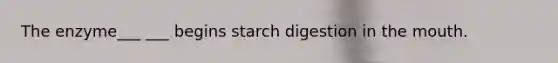 The enzyme___ ___ begins starch digestion in the mouth.