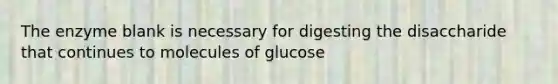 The enzyme blank is necessary for digesting the disaccharide that continues to molecules of glucose