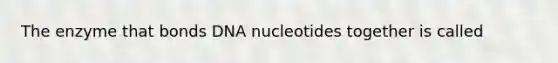 The enzyme that bonds DNA nucleotides together is called