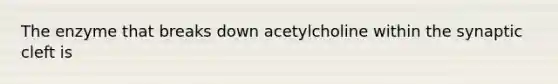 The enzyme that breaks down acetylcholine within the synaptic cleft is