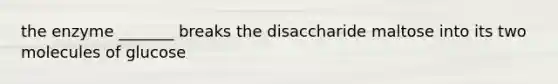 the enzyme _______ breaks the disaccharide maltose into its two molecules of glucose