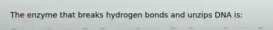 The enzyme that breaks hydrogen bonds and unzips DNA is: