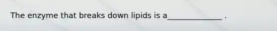 The enzyme that breaks down lipids is a______________ .