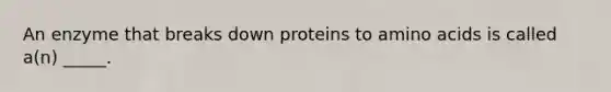 An enzyme that breaks down proteins to amino acids is called a(n) _____.