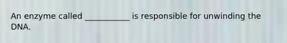 An enzyme called ___________ is responsible for unwinding the DNA.