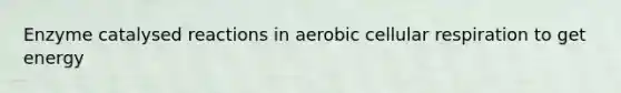 Enzyme catalysed reactions in aerobic cellular respiration to get energy