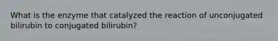 What is the enzyme that catalyzed the reaction of unconjugated bilirubin to conjugated bilirubin?