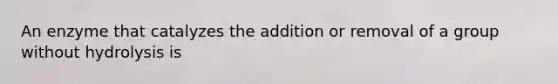 An enzyme that catalyzes the addition or removal of a group without hydrolysis is
