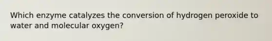 Which enzyme catalyzes the conversion of hydrogen peroxide to water and molecular oxygen?