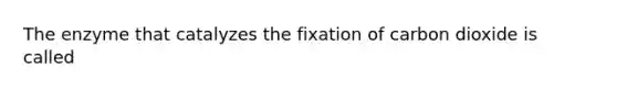 The enzyme that catalyzes the fixation of carbon dioxide is called