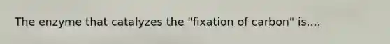 The enzyme that catalyzes the "fixation of carbon" is....