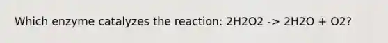 Which enzyme catalyzes the reaction: 2H2O2 -> 2H2O + O2?