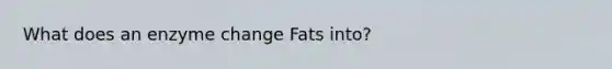 What does an enzyme change Fats into?