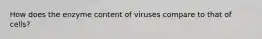 How does the enzyme content of viruses compare to that of cells?