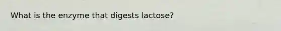 What is the enzyme that digests lactose?