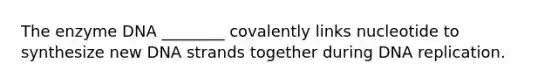 The enzyme DNA ________ covalently links nucleotide to synthesize new DNA strands together during DNA replication.