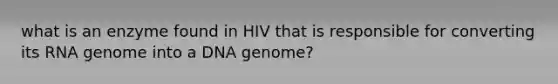 what is an enzyme found in HIV that is responsible for converting its RNA genome into a DNA genome?