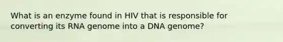 What is an enzyme found in HIV that is responsible for converting its RNA genome into a DNA genome?