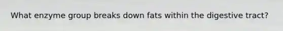 What enzyme group breaks down fats within the digestive tract?