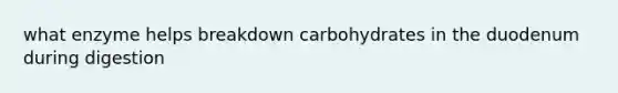 what enzyme helps breakdown carbohydrates in the duodenum during digestion