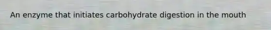 An enzyme that initiates carbohydrate digestion in the mouth