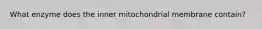 What enzyme does the inner mitochondrial membrane contain?