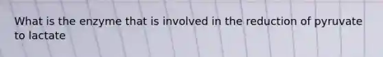 What is the enzyme that is involved in the reduction of pyruvate to lactate