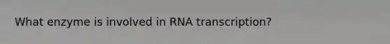 What enzyme is involved in RNA transcription?