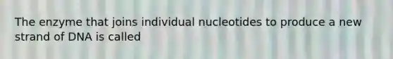 The enzyme that joins individual nucleotides to produce a new strand of DNA is called