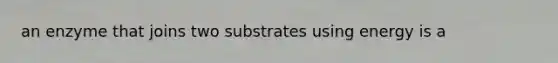 an enzyme that joins two substrates using energy is a