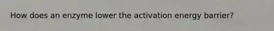 How does an enzyme lower the activation energy barrier?