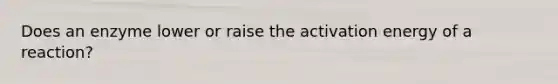 Does an enzyme lower or raise the activation energy of a reaction?