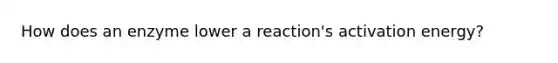 How does an enzyme lower a reaction's activation energy?