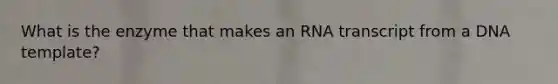 What is the enzyme that makes an RNA transcript from a DNA template?