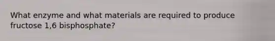 What enzyme and what materials are required to produce fructose 1,6 bisphosphate?