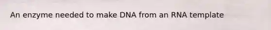 An enzyme needed to make DNA from an RNA template