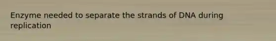 Enzyme needed to separate the strands of DNA during replication