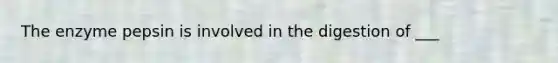 The enzyme pepsin is involved in the digestion of ___
