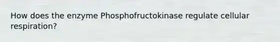 How does the enzyme Phosphofructokinase regulate cellular respiration?